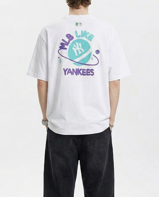 Baju Kaos MLB Like Galaxy Graphic T-Shirt White