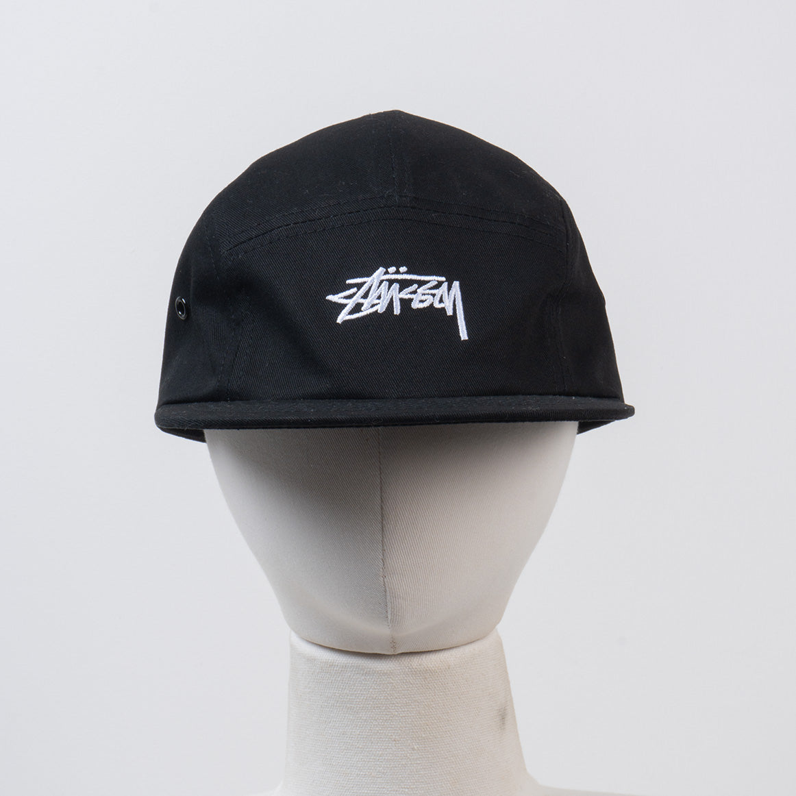 Black Stussy Basic Stock Camp Cap Stussy Cord Panel Cap In Black