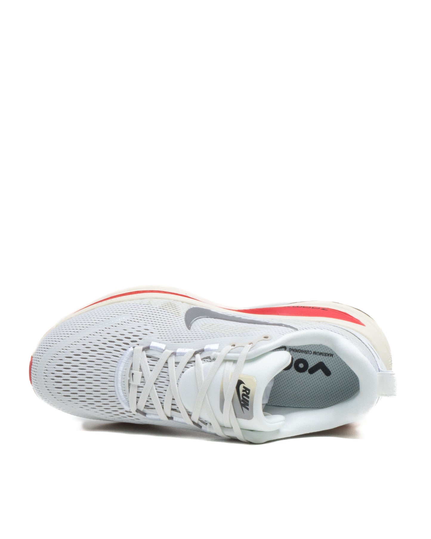 Sepatu Nike Vomero 18 Platinum Tint Siren Red Light Smoke Grey Metallic Pewter