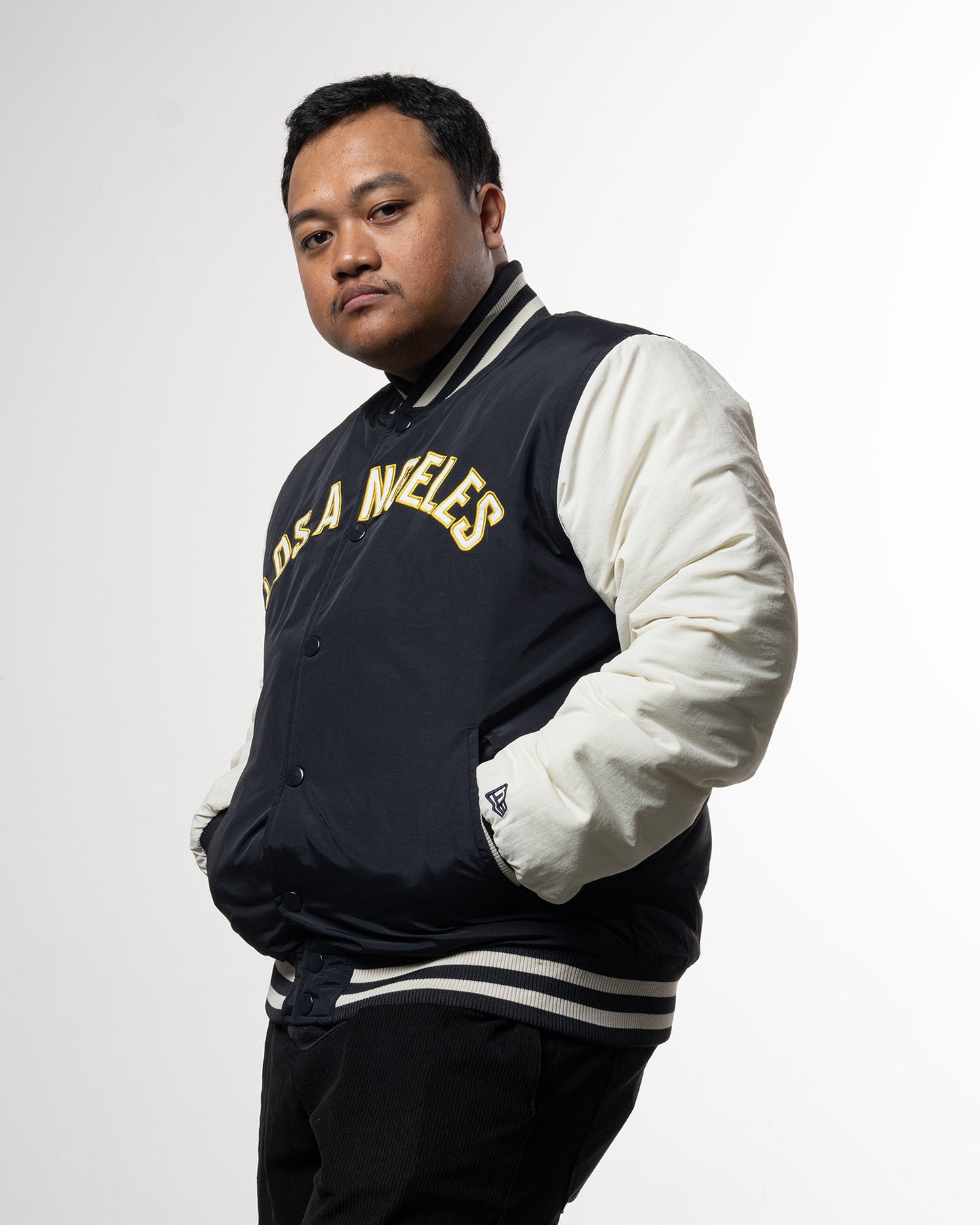 New Era Mlb Wordmark Bomber Los Angeles Dodgers Blue/White College Jackets