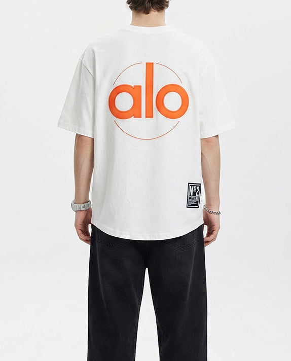 ALO Graphic Tee White Orange