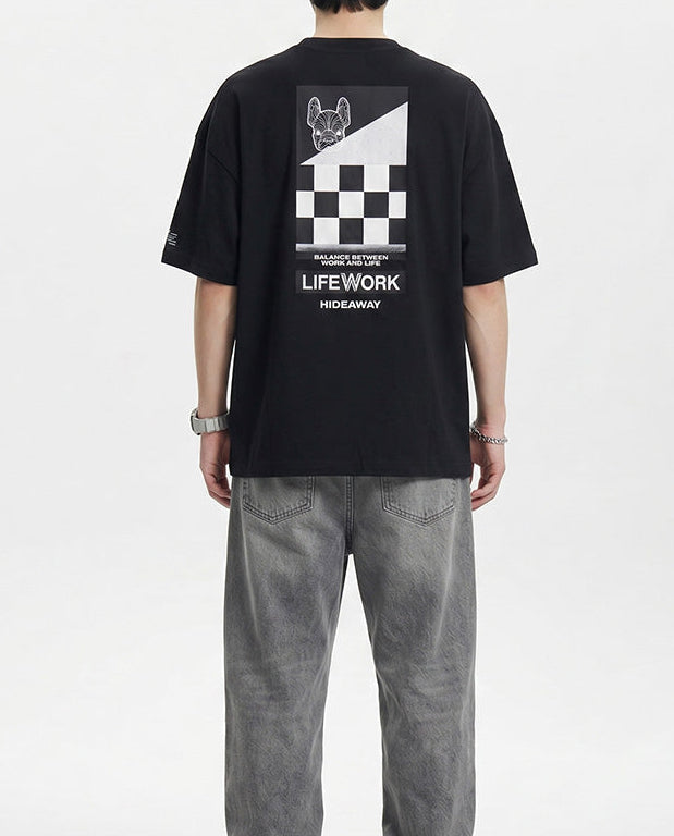 Square Checkerboard Short Sleeve T-shirt
