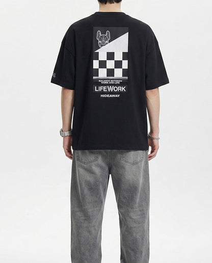 Square Checkerboard Short Sleeve T-shirt