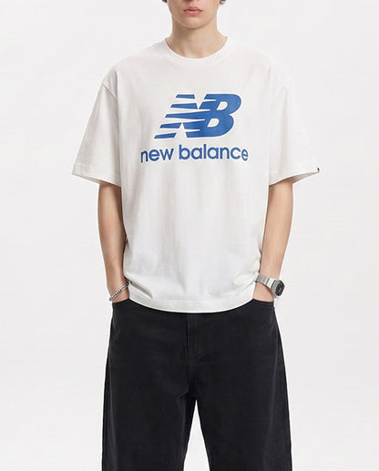 New Balance Logo White Blue