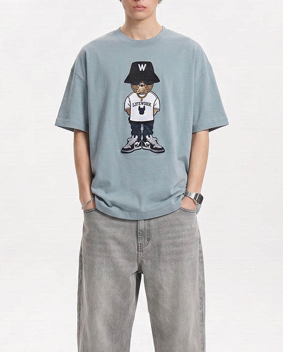 Lifework Hip Dog Tee Denim Blue (Embroidered)