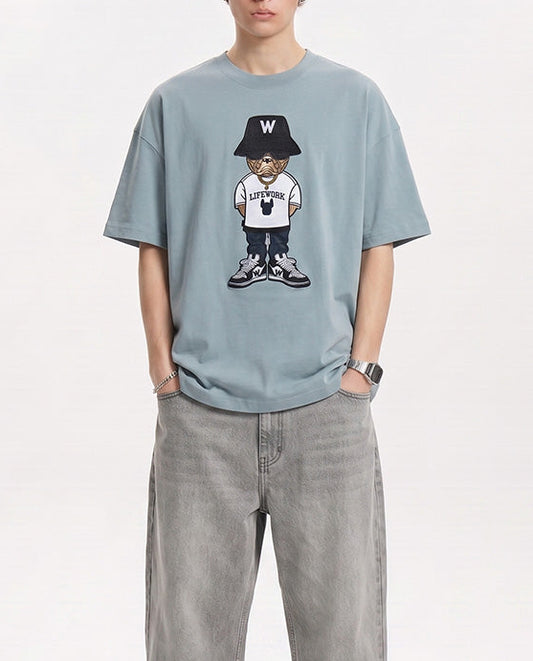 Lifework Hip Dog Tee Denim Blue (Embroidered)