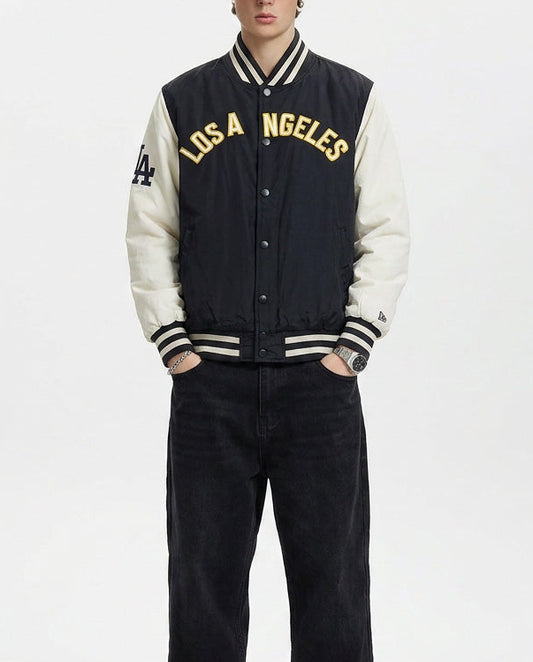 New Era Mlb Wordmark Bomber Los Angeles Dodgers Blue/White College Jackets