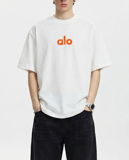 ALO Graphic Tee White Orange