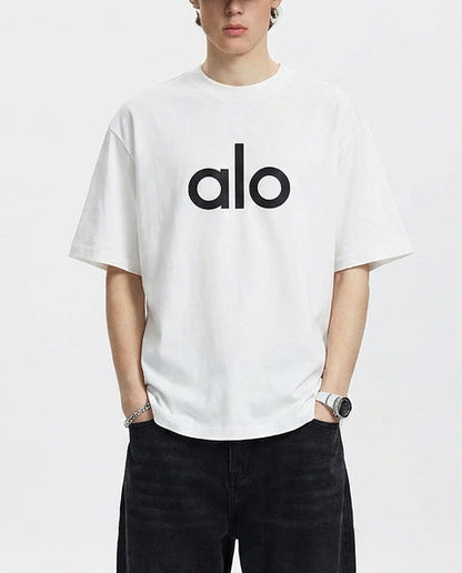 ALO Front Big Logo White Black