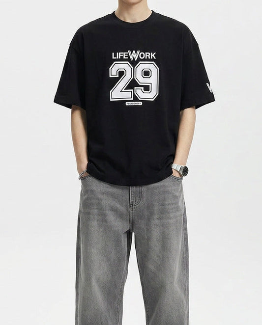 Numbering One Mile Short Sleeve T-Shirt Black