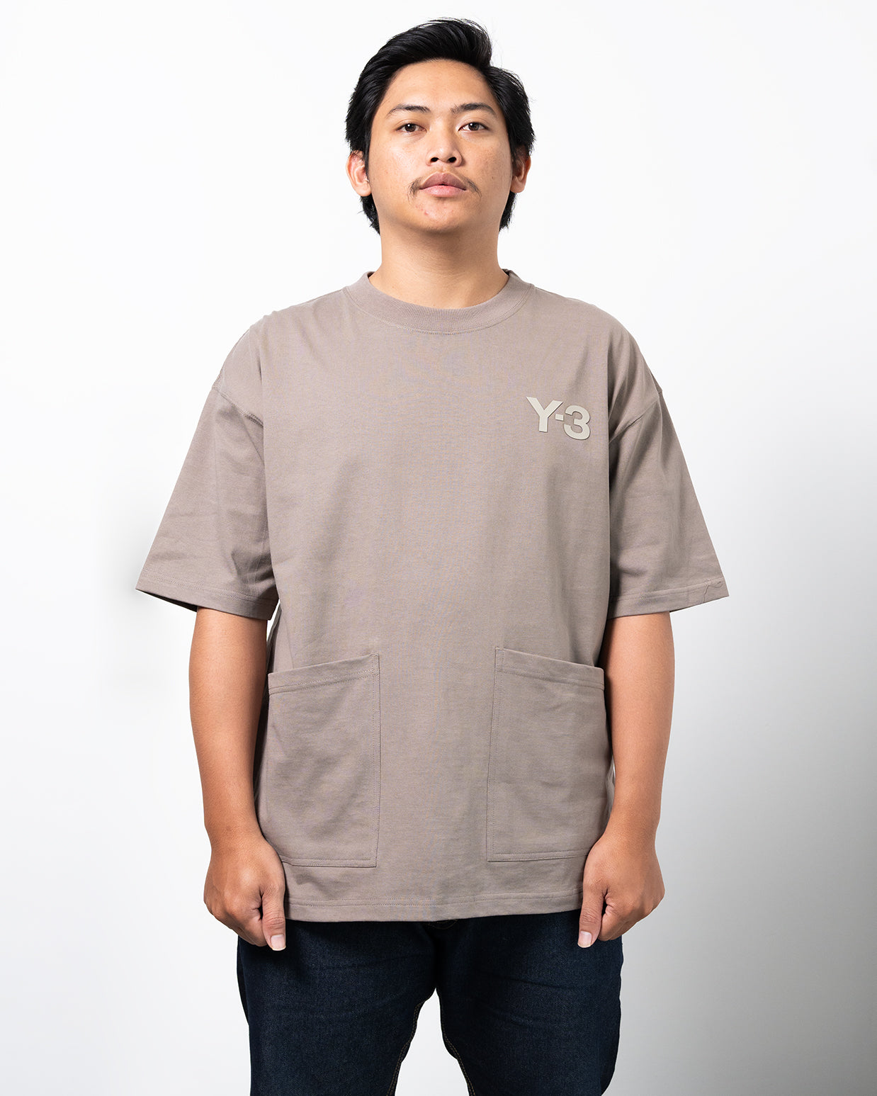 Baju Y-3 Small Logo Pocket Light Brown 63048