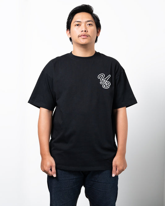 Baju Y-3 Graphic Chest Logo Print T-Shirt Black