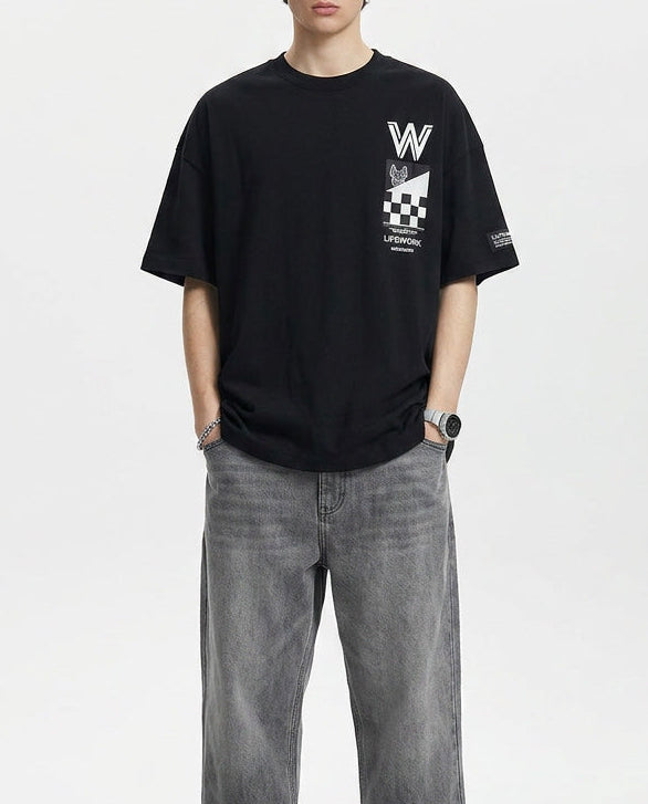 Square Checkerboard Short Sleeve T-shirt