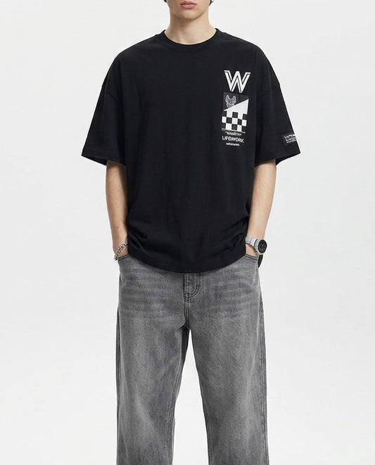 Square Checkerboard Short Sleeve T-shirt