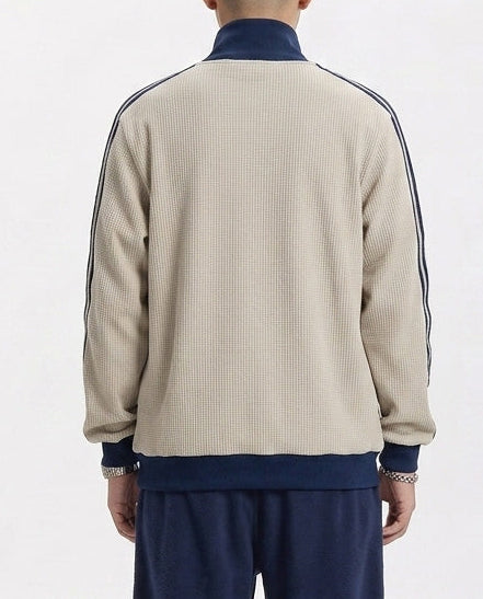 Adidas Knit Track Top Beige Blue