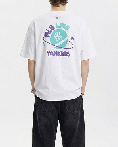 Baju Kaos MLB Like Galaxy Graphic T-Shirt White