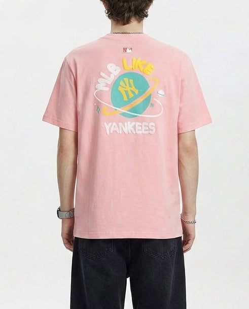 Baju Kaos MLB Like Galaxy Graphic T-Shirt Peach