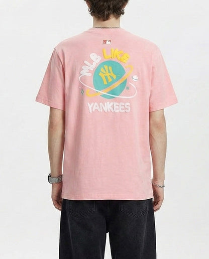 Baju Kaos MLB Like Galaxy Graphic T-Shirt Peach