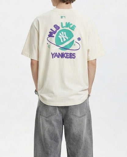 Baju Kaos MLB Like Galaxy Graphic T-Shirt Yellow