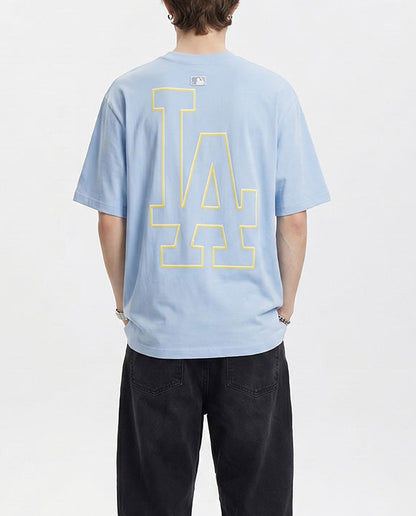 Baju Kaos MLB Basic Mega Logo Blue