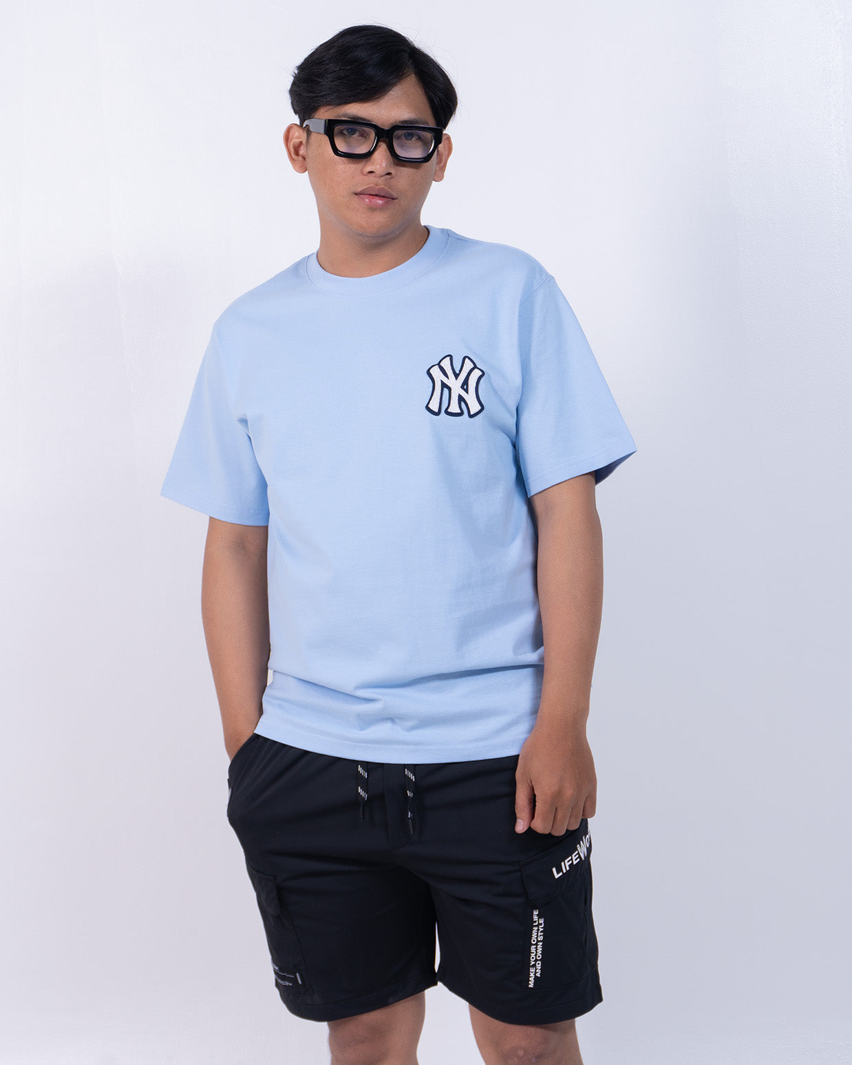 Baju MLB NY Monogram Blue