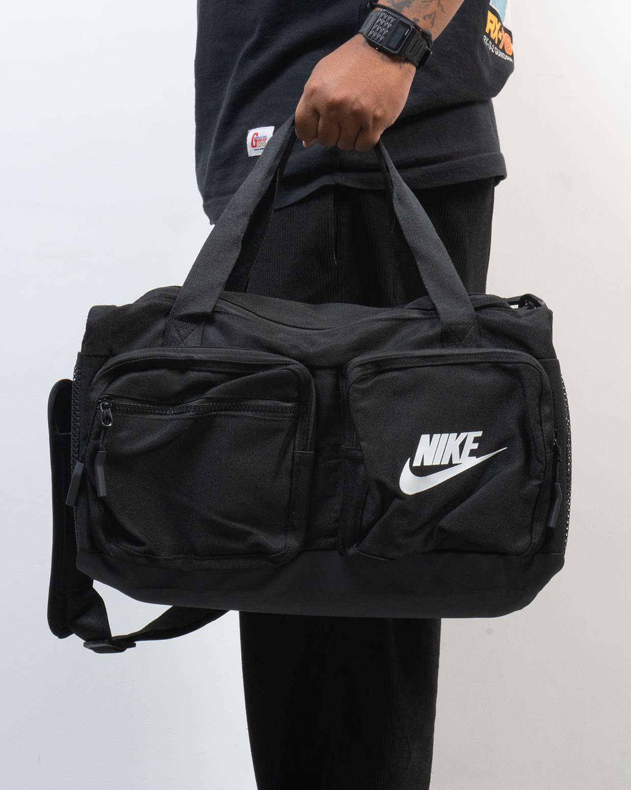 Tas Nike Utility Power Graphic Training Duffel Bag Black