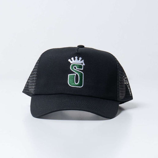 Stussy S Crown Trucker Cap Black Green