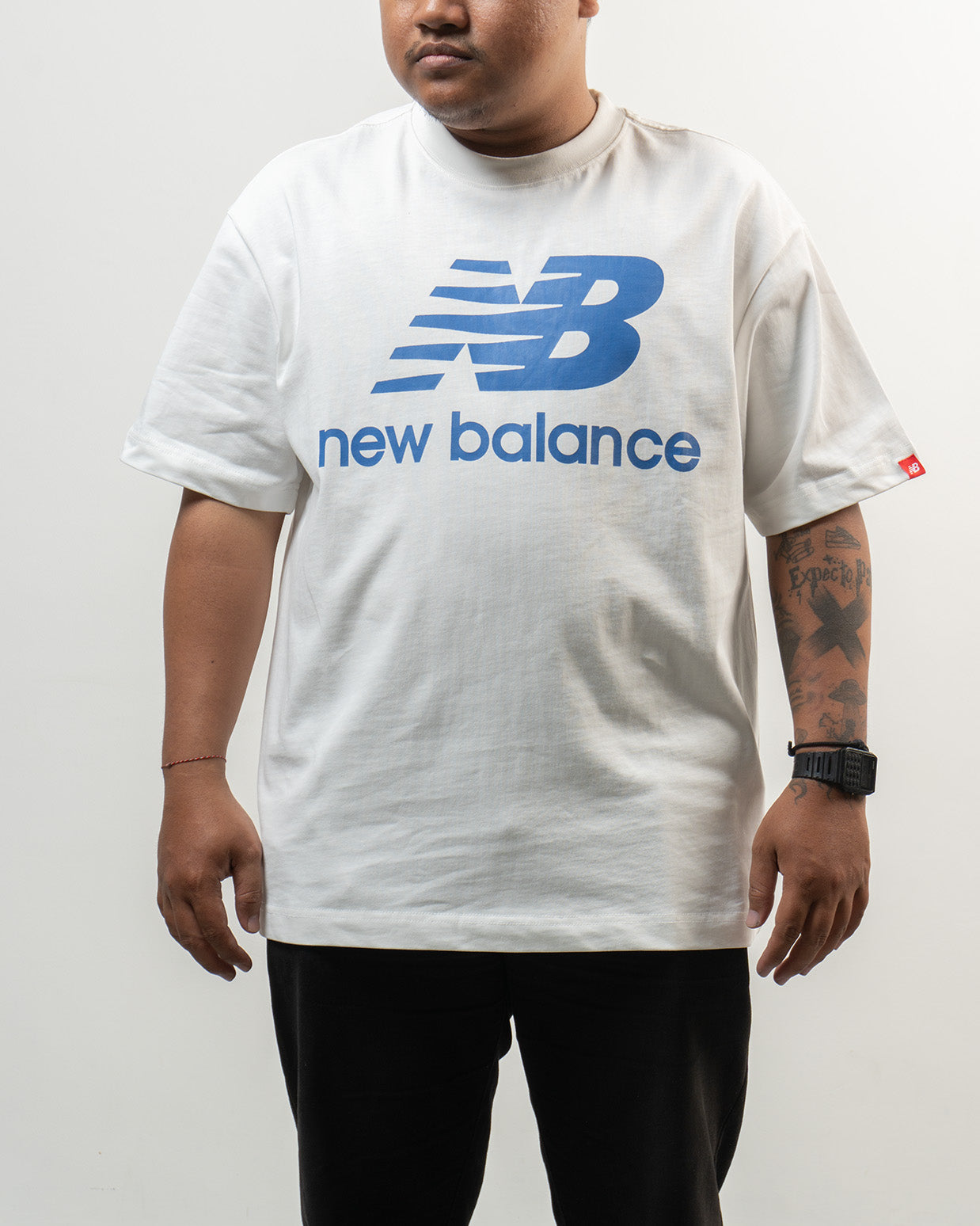 New Balance Logo White Blue