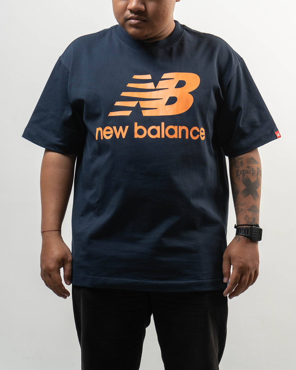 New Balance Logo Navy Orange