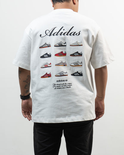 White Adidas Trefoil Footwear Graphic T-Shirt