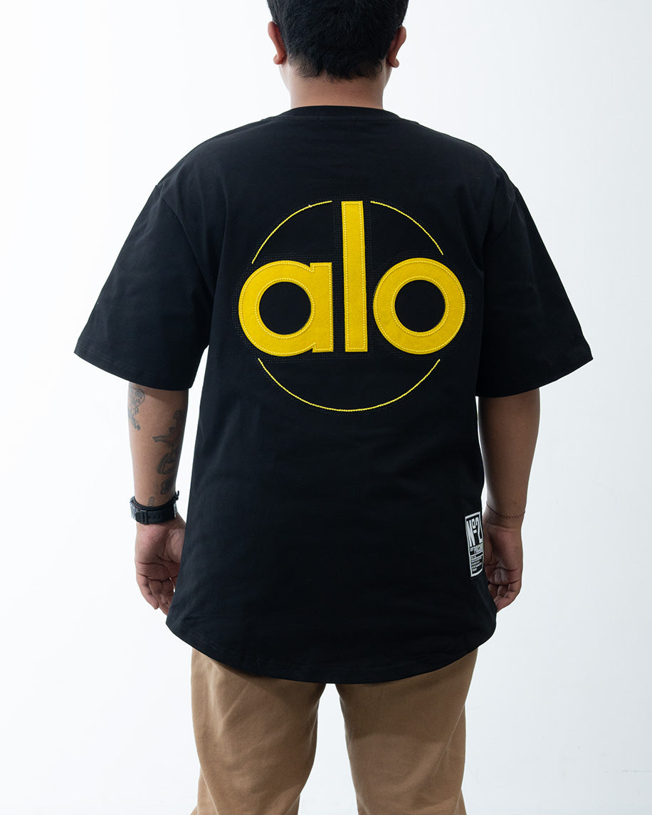 ALO Graphic Tee Black Yellow