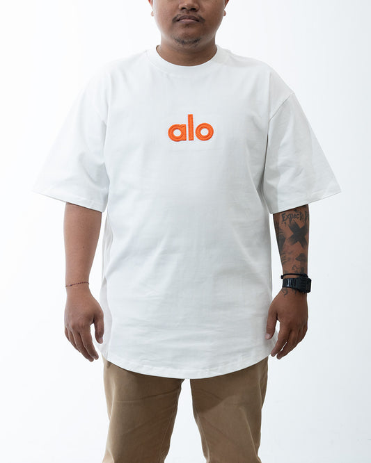 ALO Graphic Tee White Orange