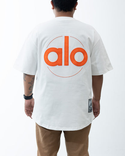 ALO Graphic Tee White Orange