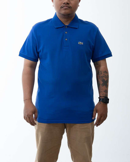 Lacoste Polo Shirt Blue Kerah Pria