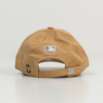 Topi Pria MLB Korea Basic Cursive Logo Unstructured Ball Cap Cleveland Indians