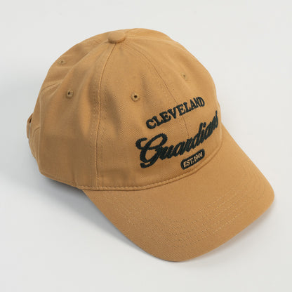 Topi Pria MLB Korea Basic Cursive Logo Unstructured Ball Cap Cleveland Indians