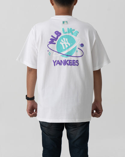 Baju Kaos MLB Like Galaxy Graphic T-Shirt White