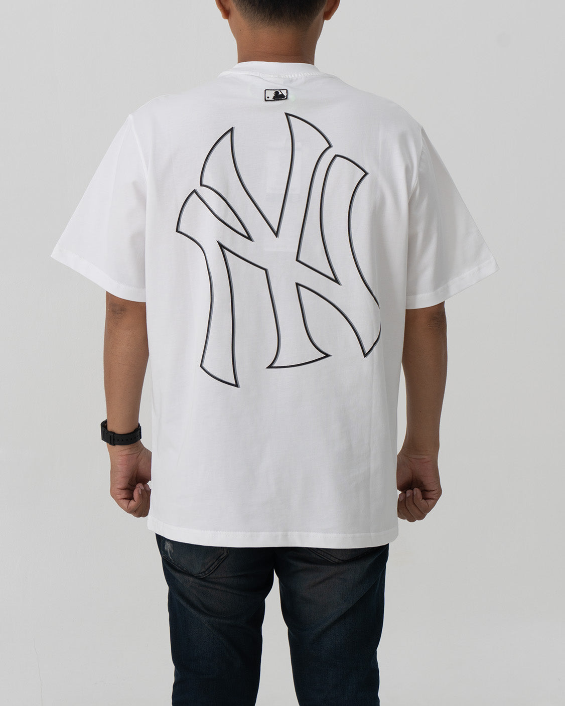 Baju Kaos MLB NY Yankees Mega Logo Tee White