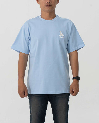 Baju Kaos MLB Basic Mega Logo Blue