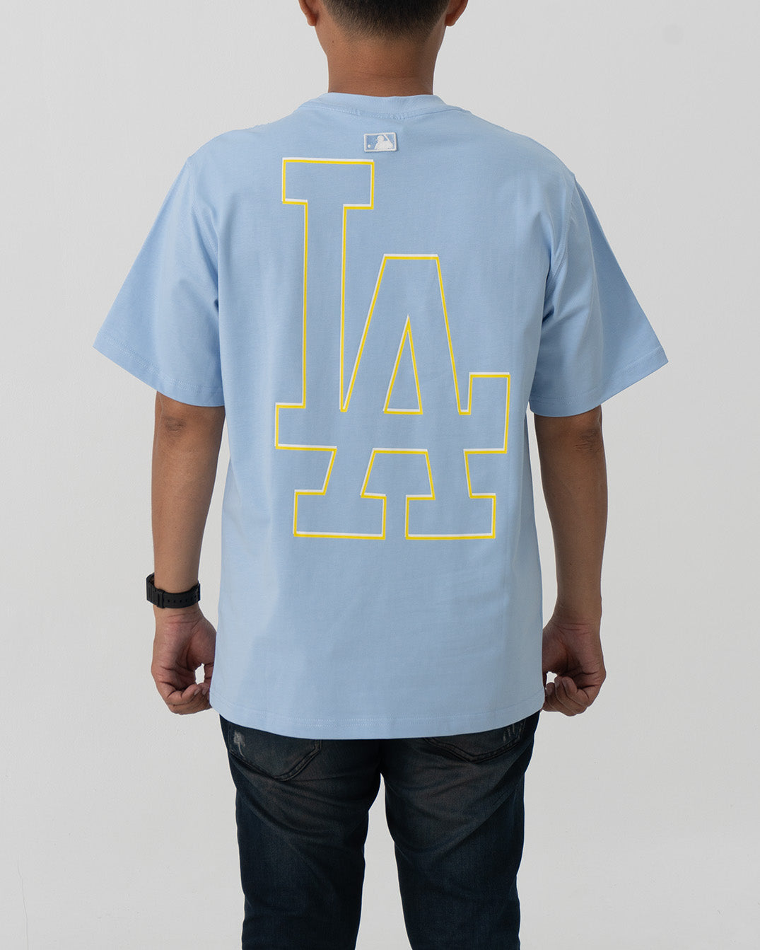 Baju Kaos MLB Basic Mega Logo Blue