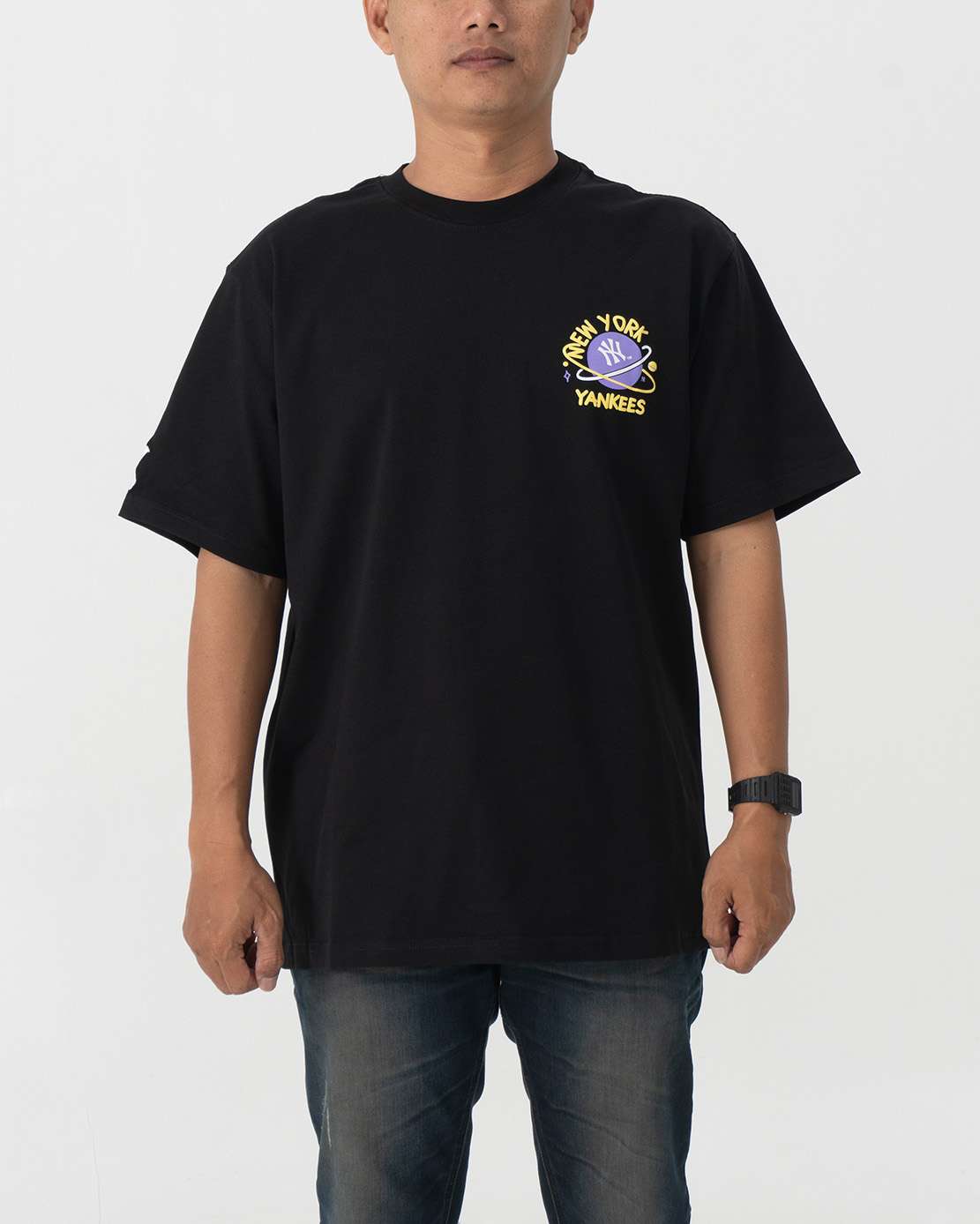 Baju Kaos MLB Like Galaxy Graphic T-Shirt Black