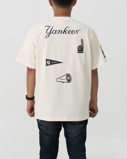 Baju Kaos New Era MLB New York Yankees NY/Los Angeles Dodgers LA Bottle Cap Badge Short Sleeve