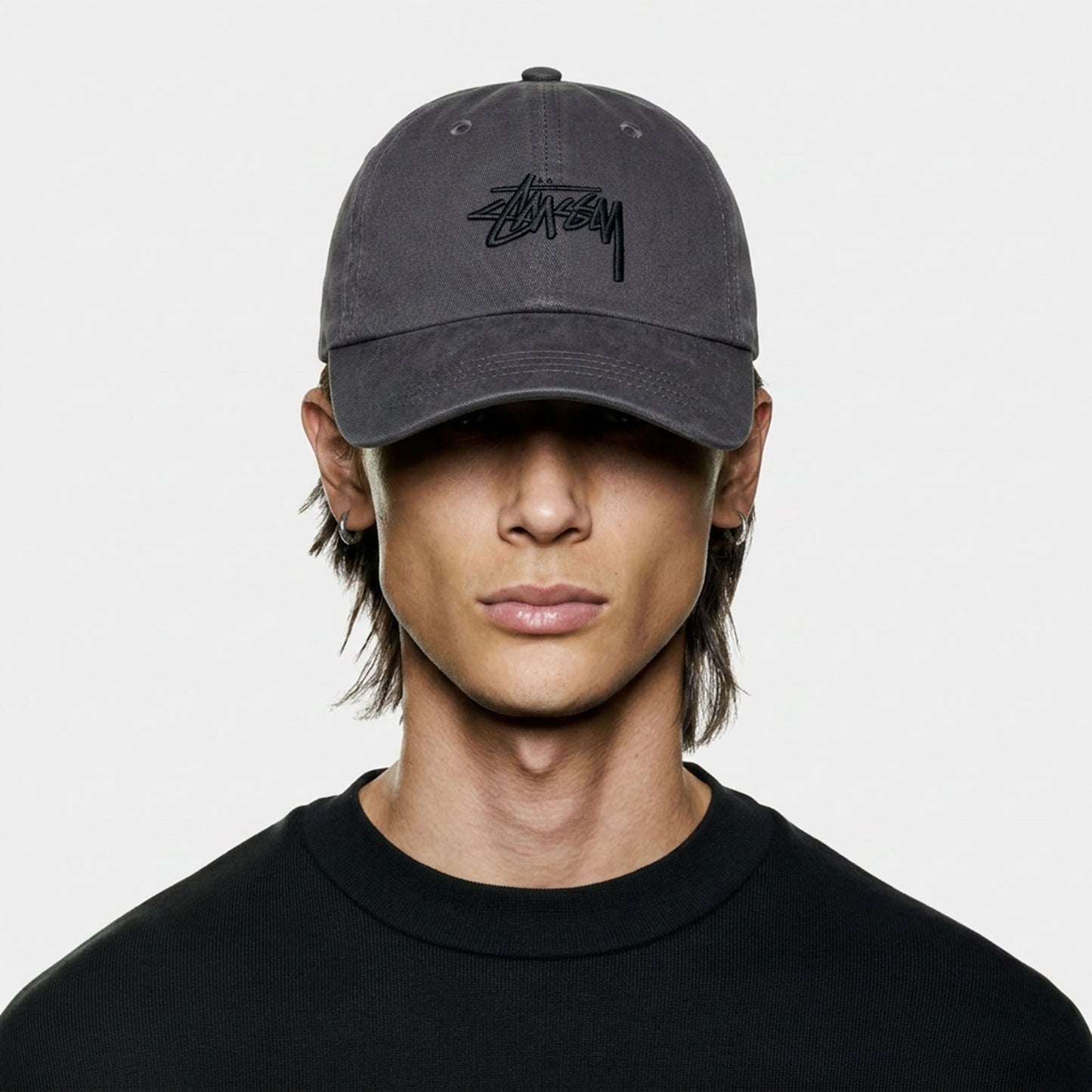 Cap Pria Stussy Basic Grey
