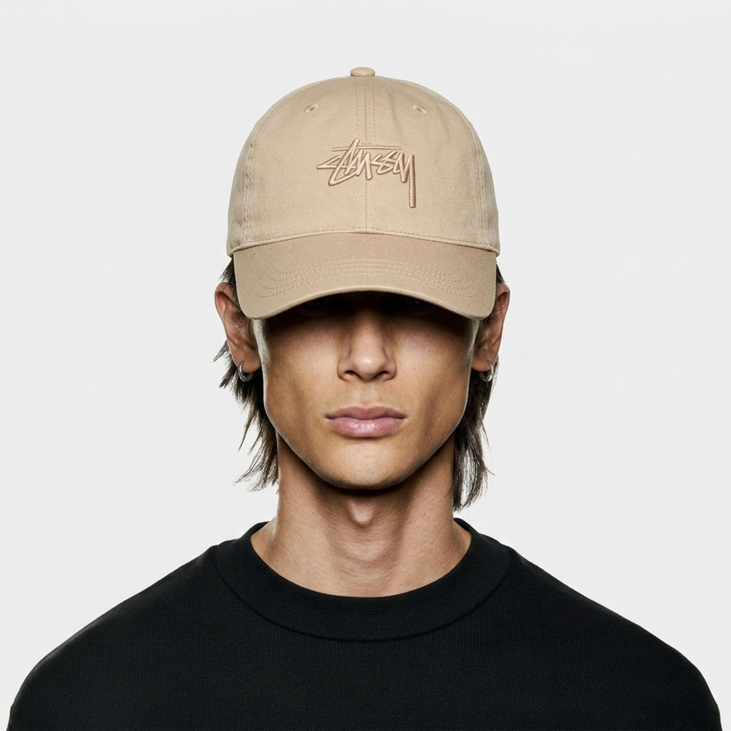 Cap Pria Stussy Basic Beige