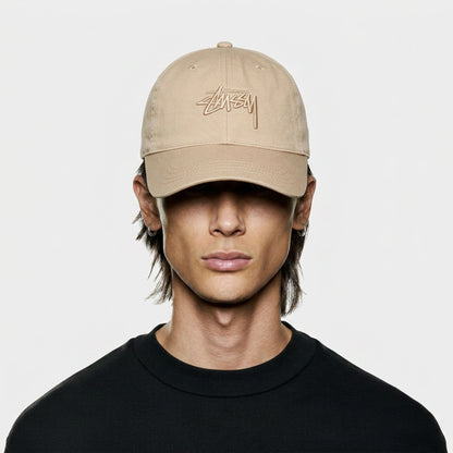 Cap Pria Stussy Basic Beige