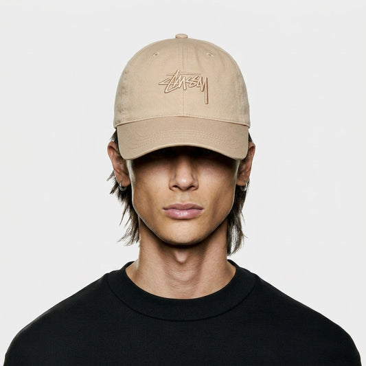 Cap Pria Stussy Basic Beige