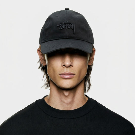 Cap Pria Stussy Basic Black