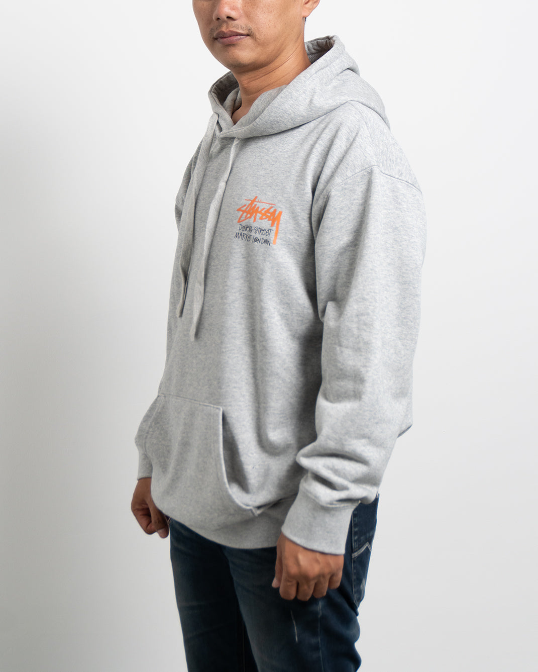 Hoodie Stussy x D.S.M London Zip Up Hoodie Grey Orange - 62961