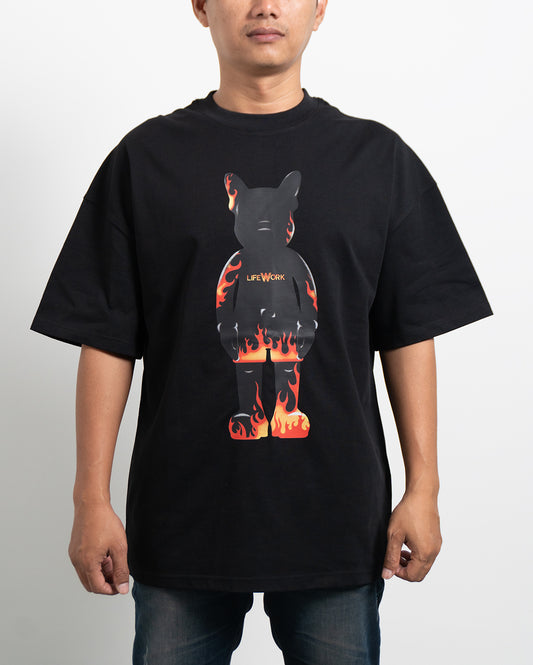 Baju Kaos Lifework Flame Figure T-Shirt Black - 62944