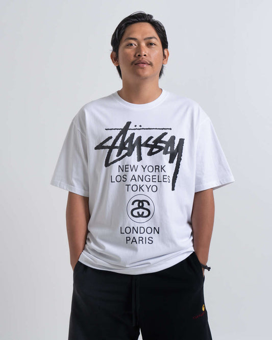 Stussy Street Style Short Sleeves Logo Skater Style T-Shirts White